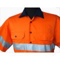 Short sleeve reflective work shirts high viz orange